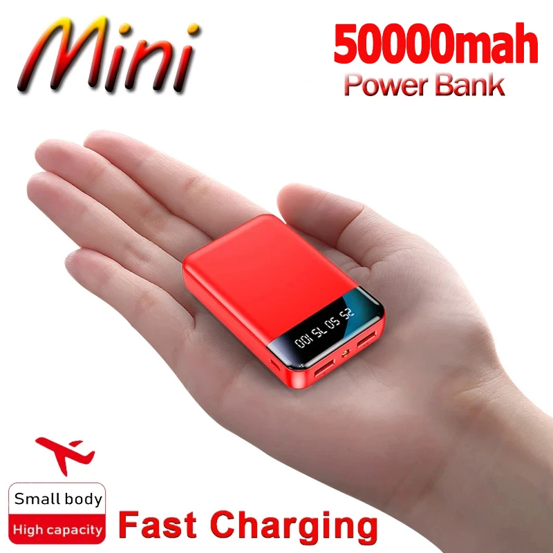 

Mini Power Bank 50000mAh Portable External Battery Charger with LED Light LCD Digital Display Fast Charging for Xiaomi Samsung