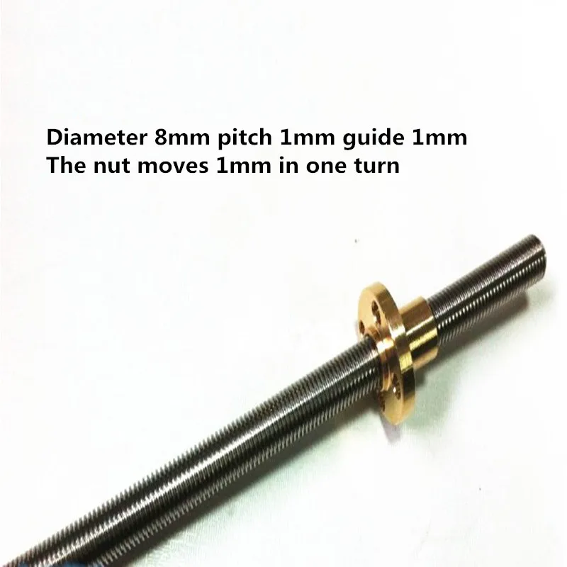 Свинцовый винт T8 для 3D принтера ранцевая трапециевидная штанга длина 100 мм 150 200 с