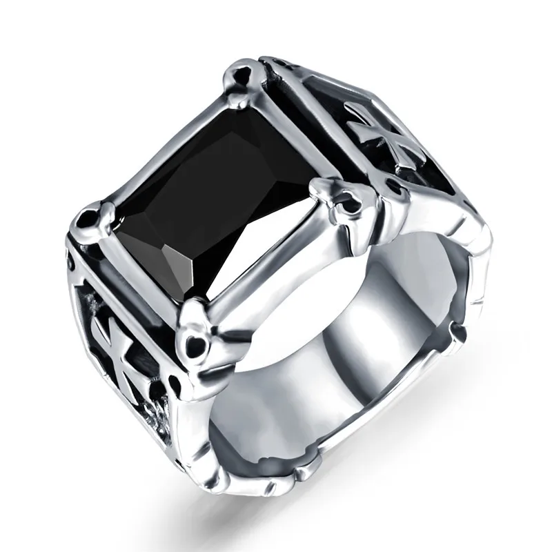 Высококачественное мужское кольцо из титановой стали инкрустированное красным