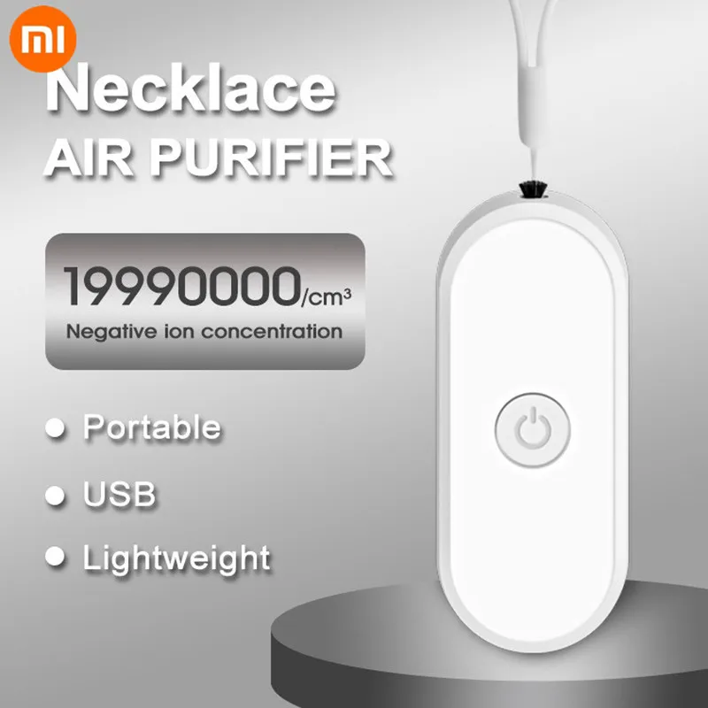 

Xiaomi USB портативный очиститель воздуха с отрицательными ионами, мини-легкий портативный ожерелье, очиститель воздуха со шнурком для домашне...
