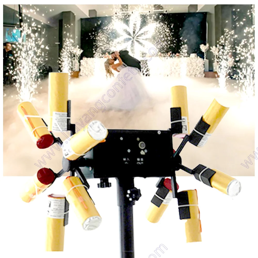 Double Wheel Remote Control Firework Firing System Spark Machine Wedding Pyrotechnic Indoor Cold Pyro Fountain Stage Concert Dj