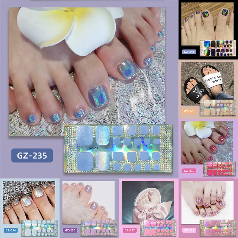 Однотонные лазерные блестки LADY KINDOM для ногтей длинная стойкая наклейка летняя