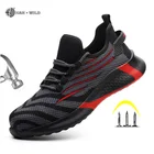 Защитная обувь, мужские рабочие кроссовки с защитой от проколов, мужская обувь со стальным носком, рабочие ботинки, непробиваемые защитные ботинки, Мужская Рабочая обувь