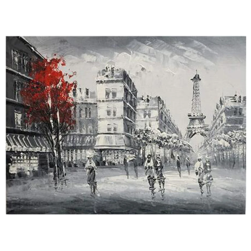 Алмазная вышивка с мотивом Парижа пейзажа города полная круглая картина