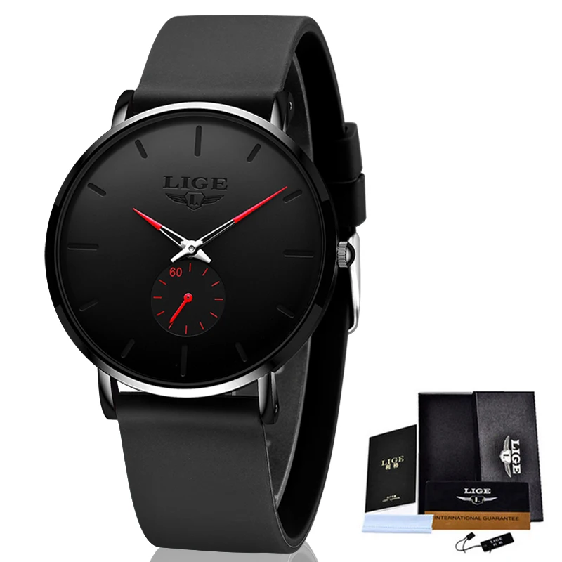 2020LIGE New Silicone Watches Mens Casual Fashion Sport Waterproof Clock Top Brand Luxury Quartz Men Watch Relogio Masculino+Box | Наручные