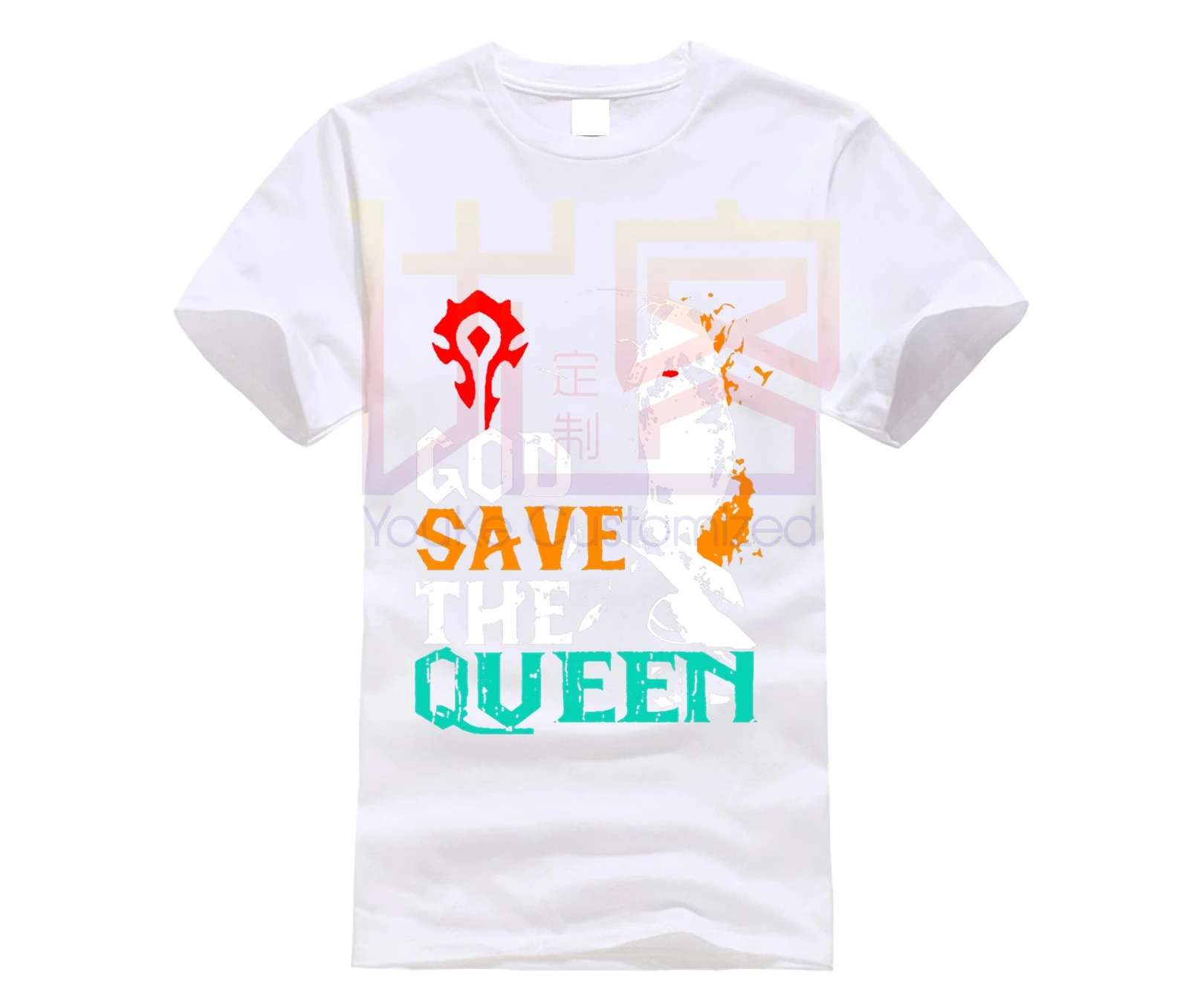 2019 Топ дизайнерская футболка черная брендовая с принтом World Of Warcraft God Save The Queen