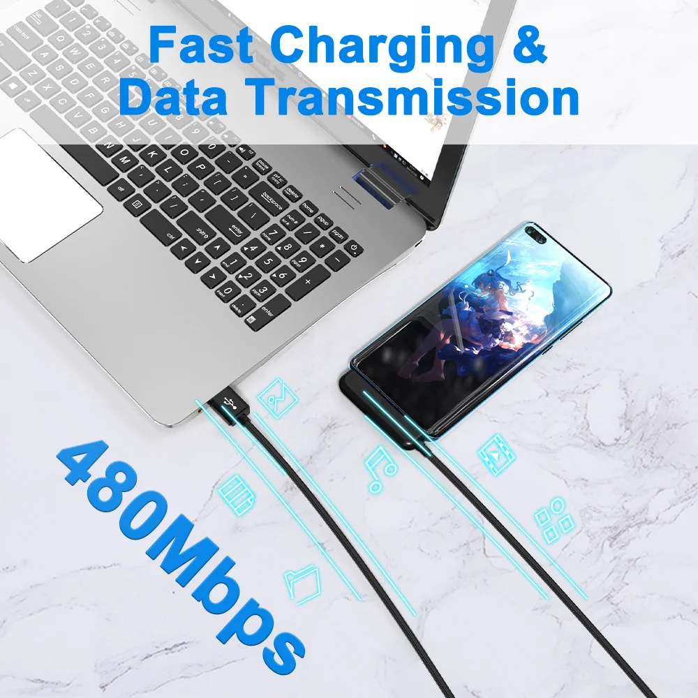 Кабель Type C USB кабель быстрая зарядка мобильный телефон зарядное устройство с