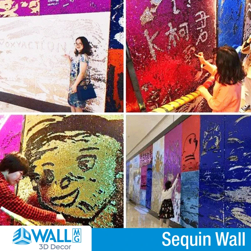 3d-фон с блестками для свадебвечерние НКИ настенный граффити рыбными весами