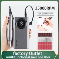 nail drill machine portable rechargeable nail drill pen apparatus for manicure nail gel polisher 35000rpm full lcd display stand