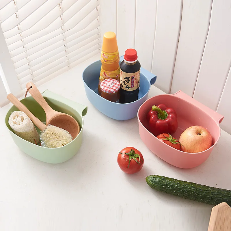 Пластик подвесная корзина для мусора Кухня двери шкафа настенный мусорное ведро