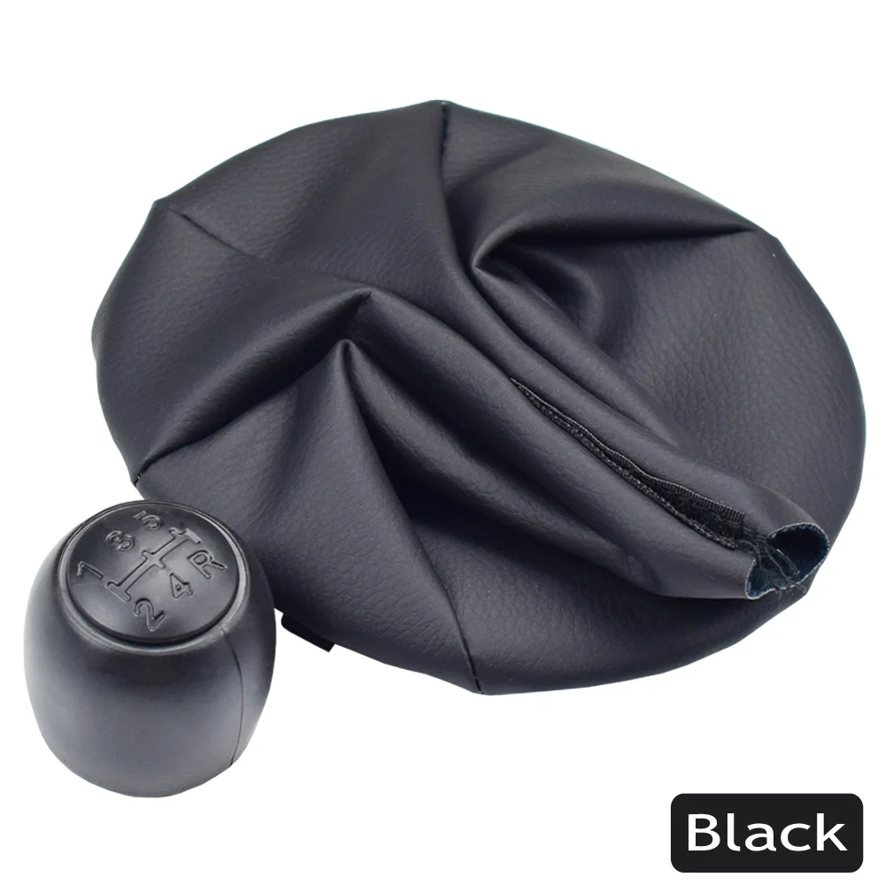 SK-Fiat-5-Black-Set Черный/серый подходит для Fiat 500 500C 2007-2012/Panda 2003-2012 ручная 5 скоростей Ручка переключения передач с кожаным чехлом - Название цвета: SK-Fiat-5-Black-Set