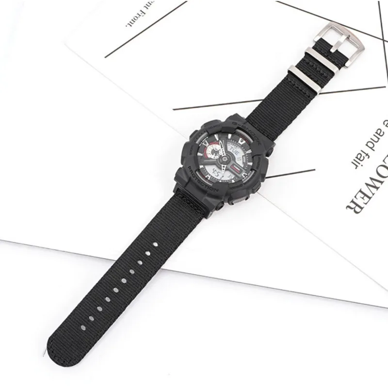 Durable Nylon Watchbands For Casio G-Shock GA-110/100/120/150/200/300/400 GD-100/110/120 Anti-fall Watch Band Replacement Strap | Наручные