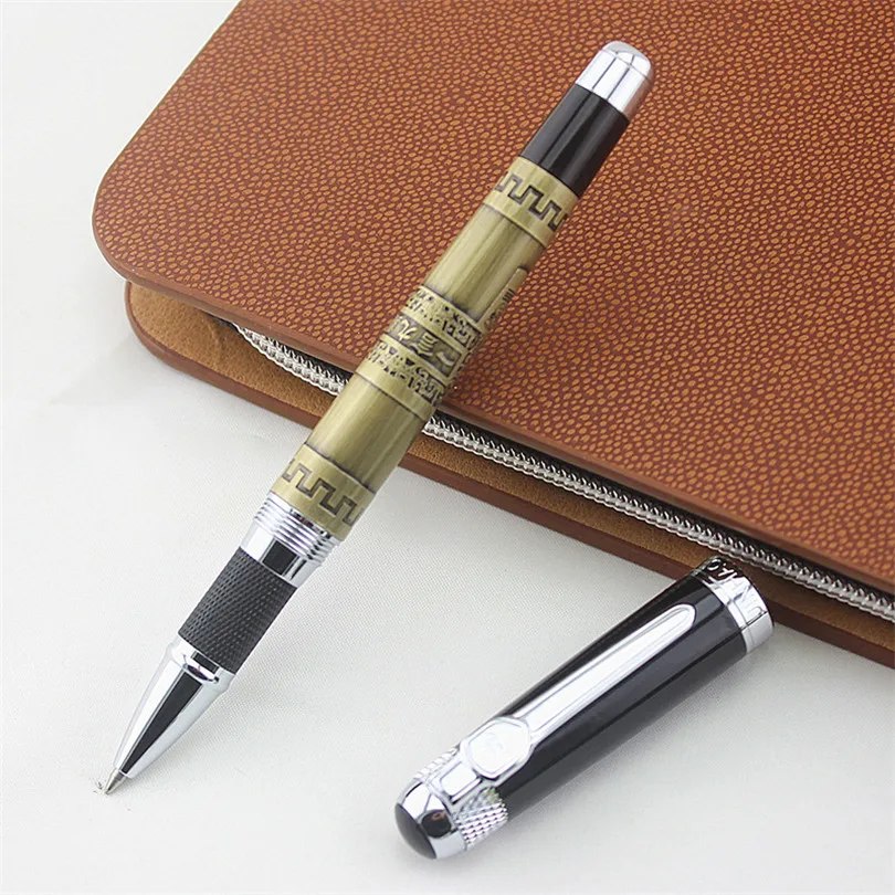 Шариковая ручка Jinhao 0 7 мм черная стержень 189 Золотая для офиса и