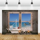 Фотофон Laeacco с изображением морского деревянного окна морской звезды лодки на день рождения