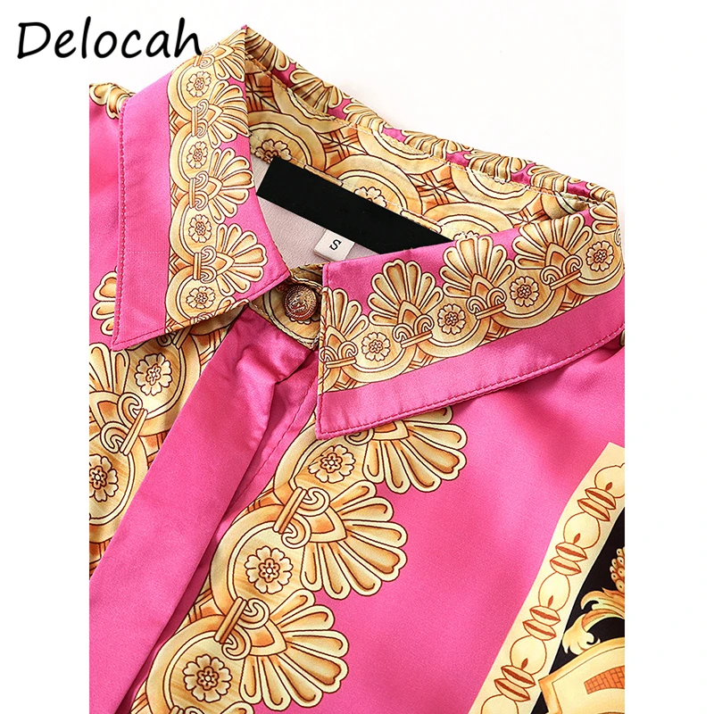 

Delocah SpringSummer Dress FashionRuwanWomen Long Sleeve Vintage Printed Casual Holiday Loose Female Midi Dresses vestoidos