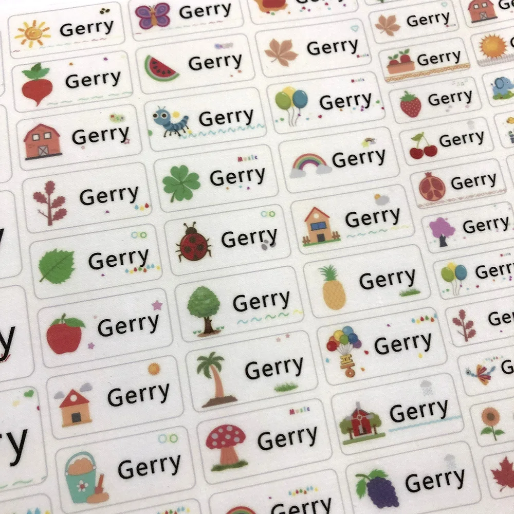 Детские милые наклейки с естественным узором именем на заказ