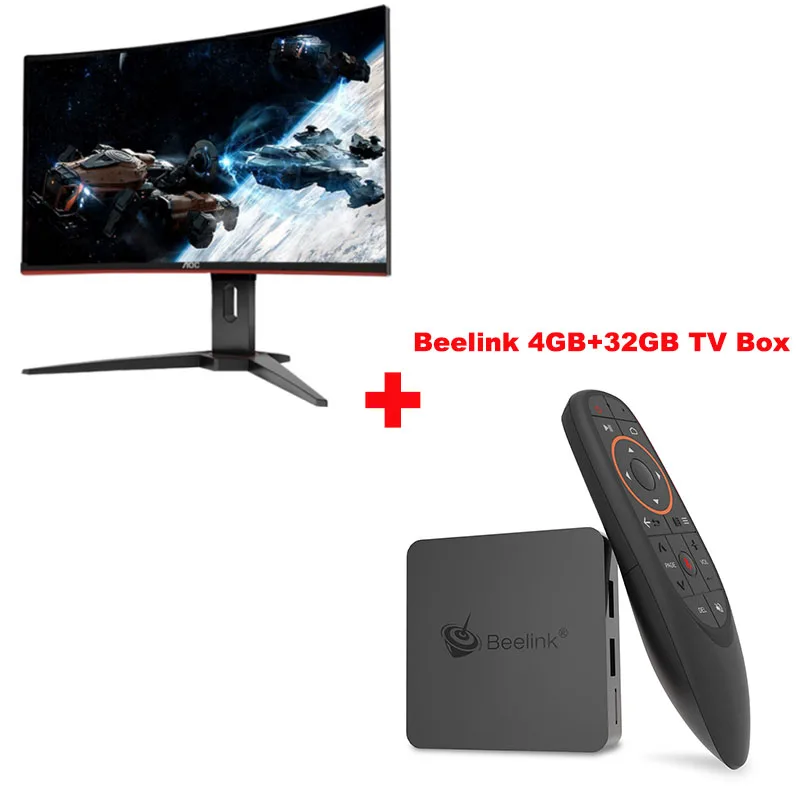 Monitor add 32GB Box Монитор AOC CQ27G1 изогнутый жидкокристаллический дисплей 27 ''2560x1440 P 3000: 1 Частота обновления 1 мс ответ 2 Аудио HDMI+ DP+ 3,5 мм - Цвет: Monitor add 32GB Box