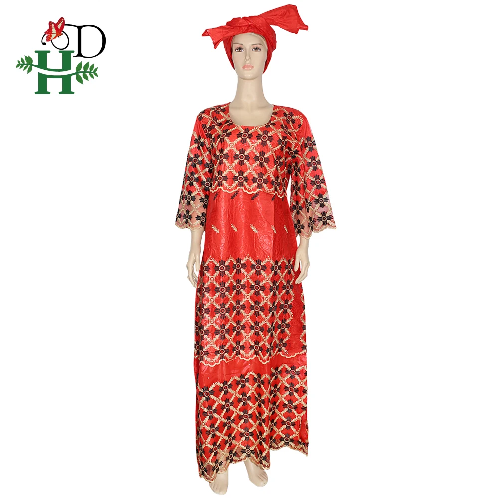 H & D Дашики африканские женские платья Базен riche вышитые Макси платье нигерийский