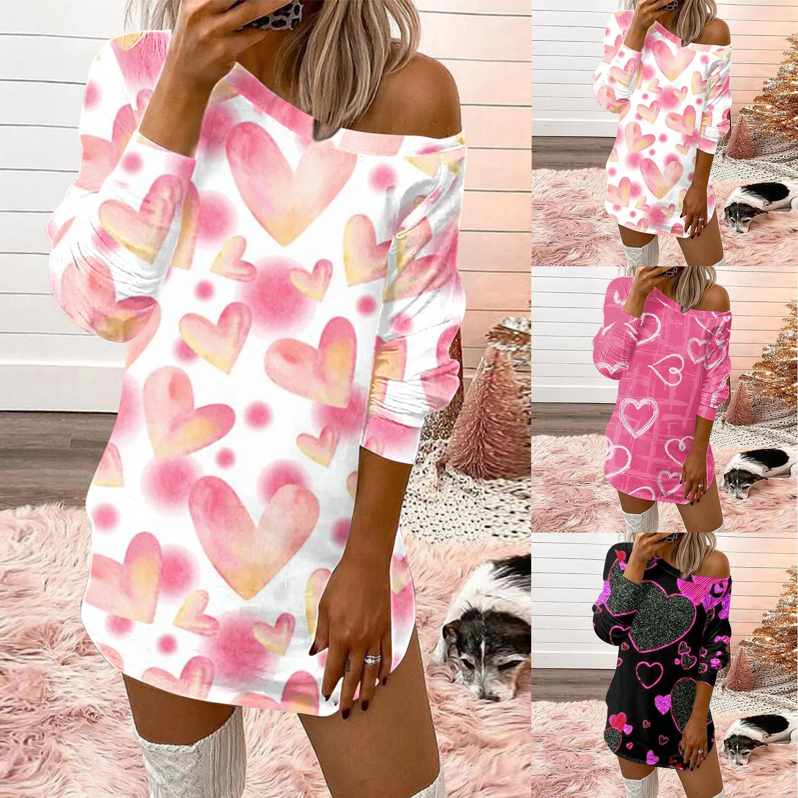 

2022 New Love Printed Women Dress Off-the-shoulder Sexy T-shirt Casual Short Sleeve T-Shirts Female Plus Size Summer Clothes #M