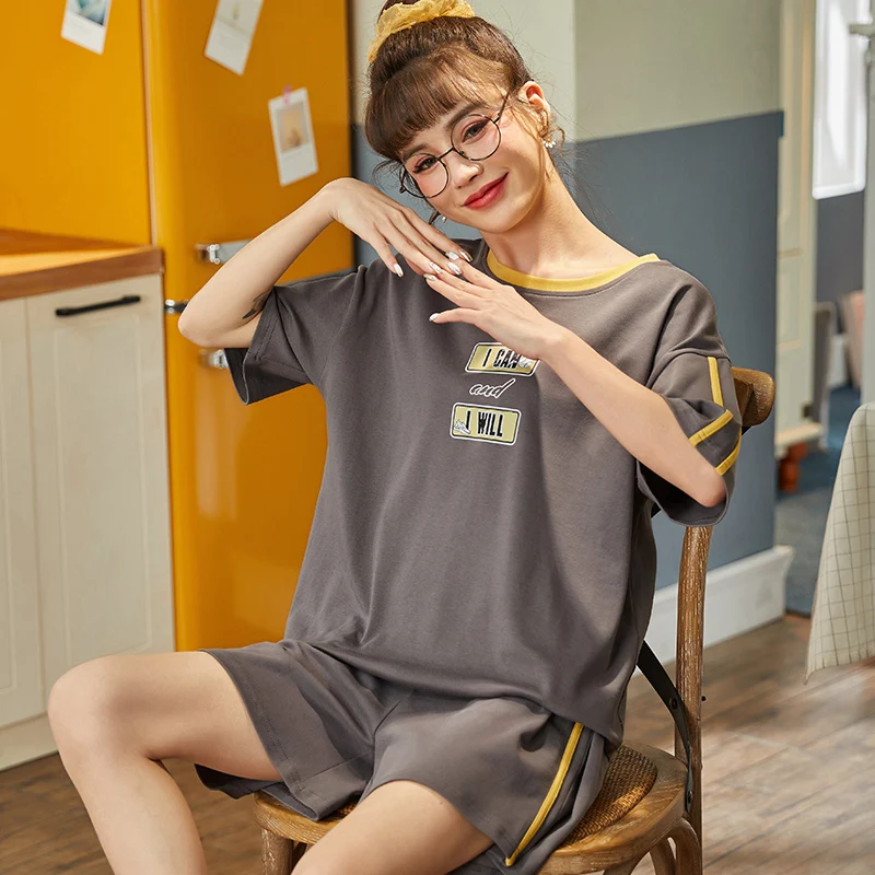 Хлопковые высококачественные женские шорты с коротким рукавом летняя Домашняя