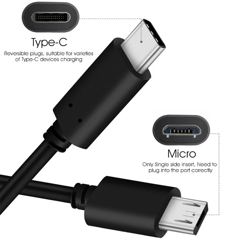 1 м usb type C к Micro USB кабель 3A Быстрая зарядка и синхронизация данных Шнур для Android