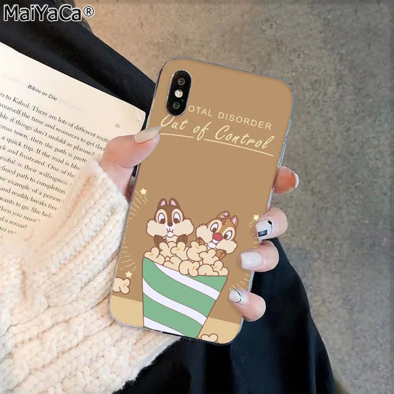 A6 MaiYaCa милый мультфильм белка чип 'Н' Дейл черный чехол для телефона iphone 11 pro 8 7 66S Plus X XS MAX 55S SE XR чехол - Цвет: A6