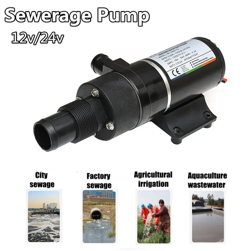 

3000L/H DC 12V/24V Sewage Lift Pump Septic Tank Caravanning Yacht Household Kitchen Garbage Bilge Water Pump