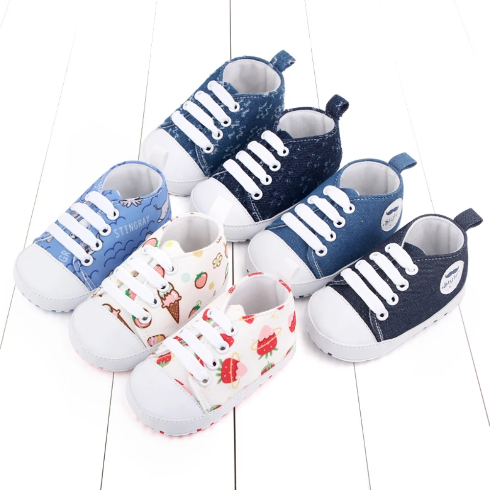 

Baby Girl Boy Sneakers Toddler Shoes Toddler Infant First Walkers Cotton Sole 0-18 Months