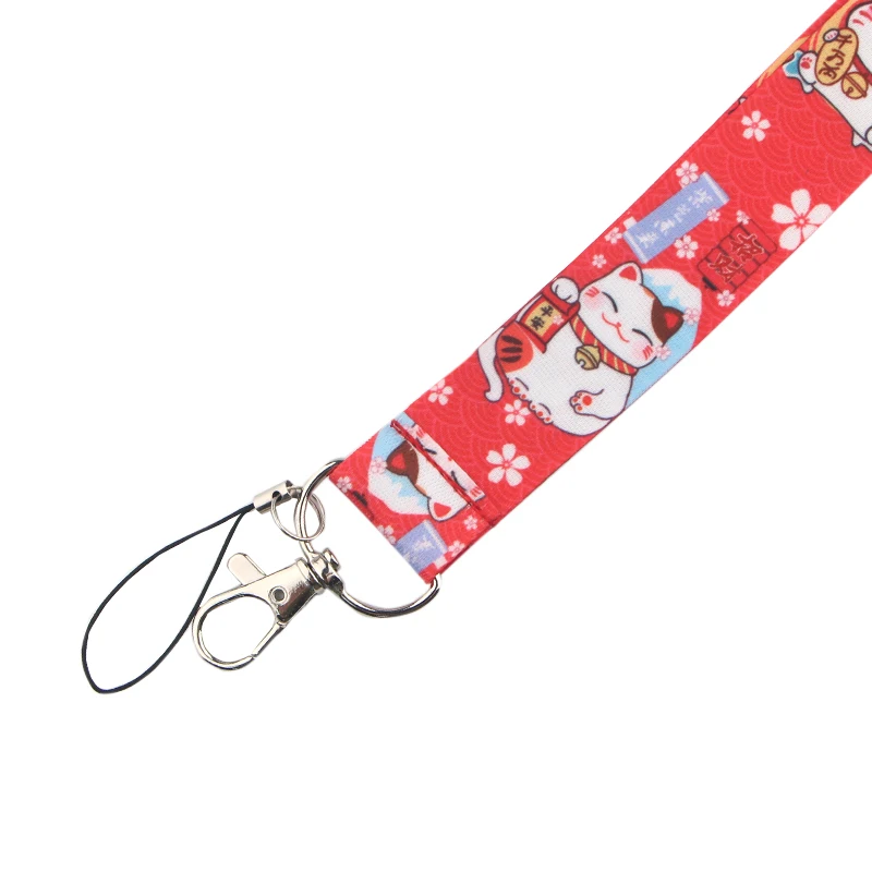 

JF0075 Lucky Cat Cute Animal Lanyard Phone Rope Keychains Phone Lanyard for Keys ID Card Lanyards Neck Straps Key Rings