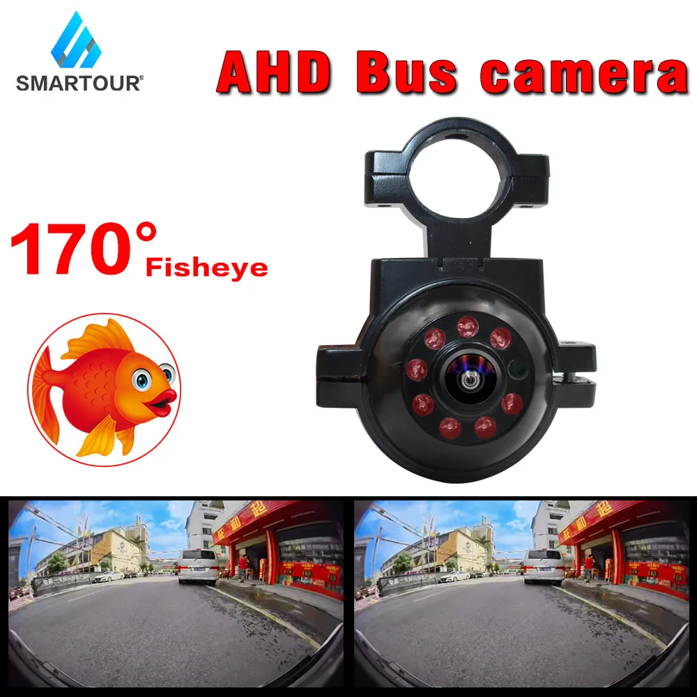 

Smartour AHD 170 degrees Night Vision HD Car Truck Bus Rear View Side Camera 8 IR Parking For Bus Vehicle Monitor Metal Shell