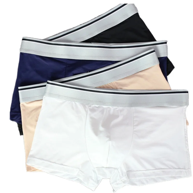 

2021 Men's Underwear Ice Silk Thin Breathable Youth Personality Soft Four-pointed Pants Men's Shorts Head Pants Generation