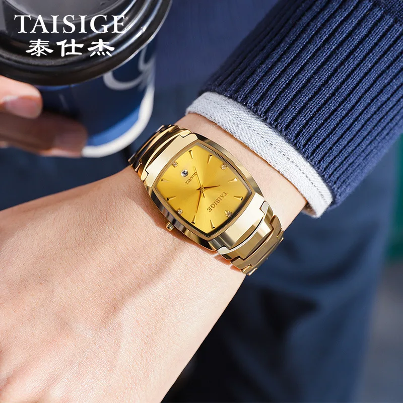 hot sale taisige 2020 tungsten steel watch man waterproof wristwatch japan vj12 movt luxury brand watches men relogio masculino free global shipping