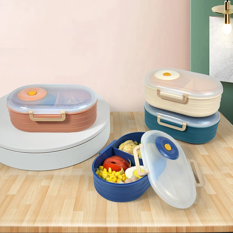 

2021 Новый Бенто-бокс большой емкости, пищевой пластиковый контейнер для хранения, высокотемпературный и Портативный Ланч-бокс, пищевой конт...