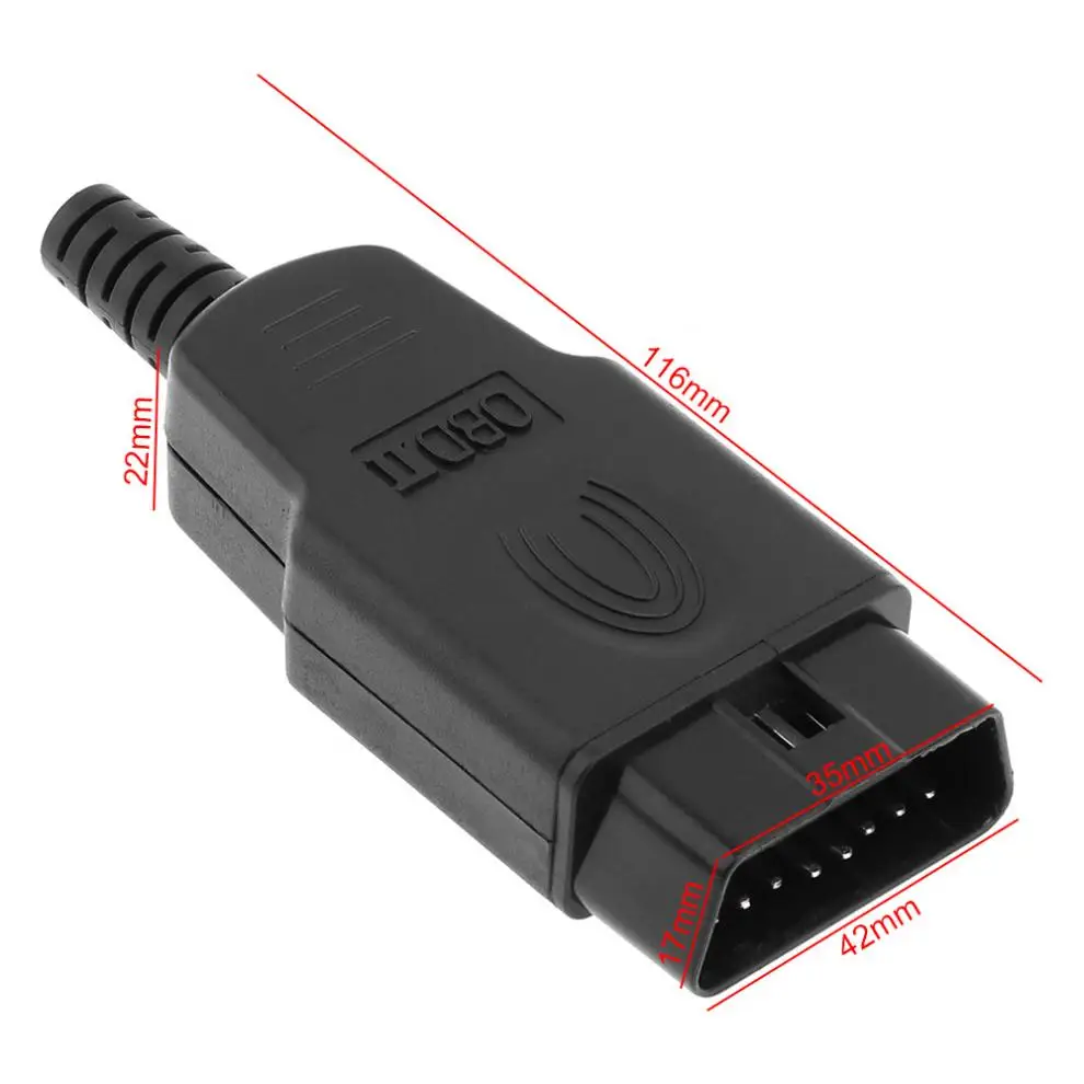 Кабель удлинитель OBDII OBD 2 с 16 контактным штекером и винтом|Кабели коннекторы для