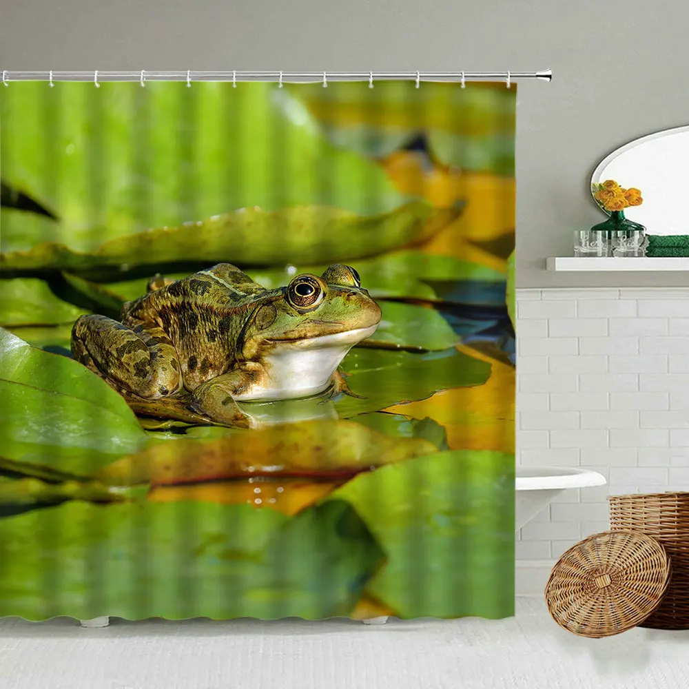 

Natural Landscape Shower Curtain Parrot Flying Bird Wildlife Bathroom Waterproof Polyester Screen Home Decoration With Hook Set