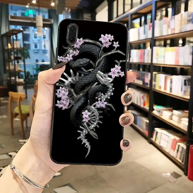 

Hand Snake Flower Snake Phone Case For Huawei honor Mate P 10 20 30 40 i 9 8 pro x Lite smart 2019 nova 5t luxury funda coque