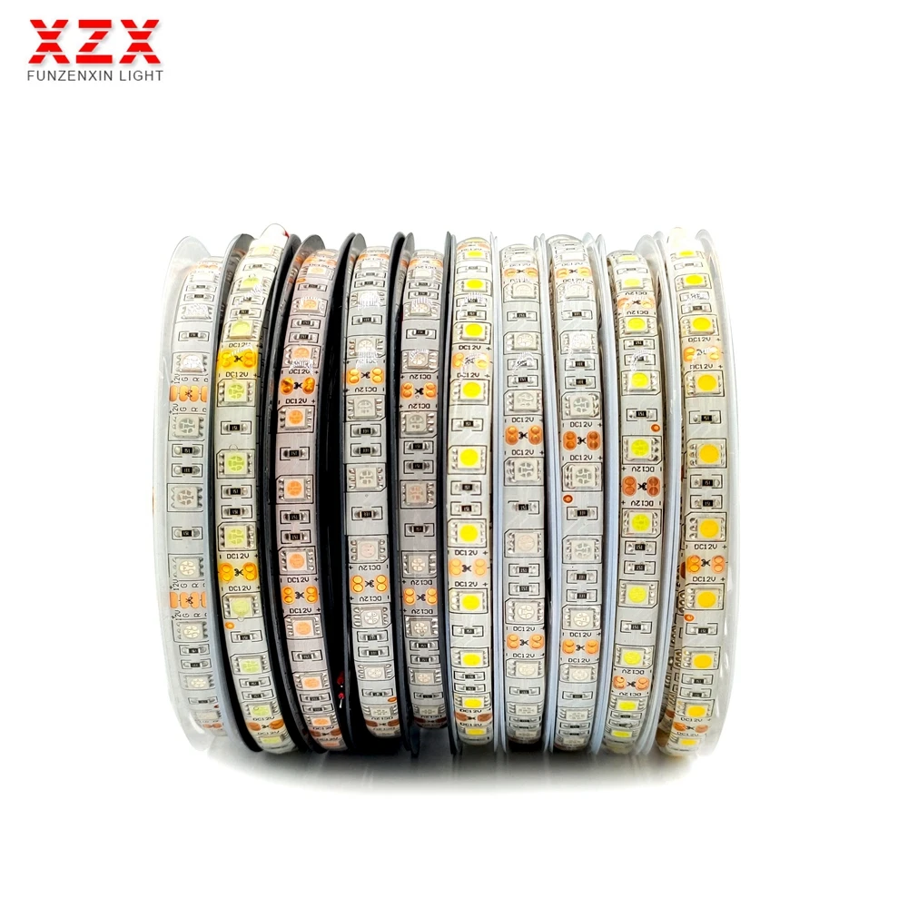 

DC12V/24V 5050 300Leds RGB RGBW Flexible Led Strip 60Leds/M For Home Decoration Lighting White/Black PCB 5m/Lot