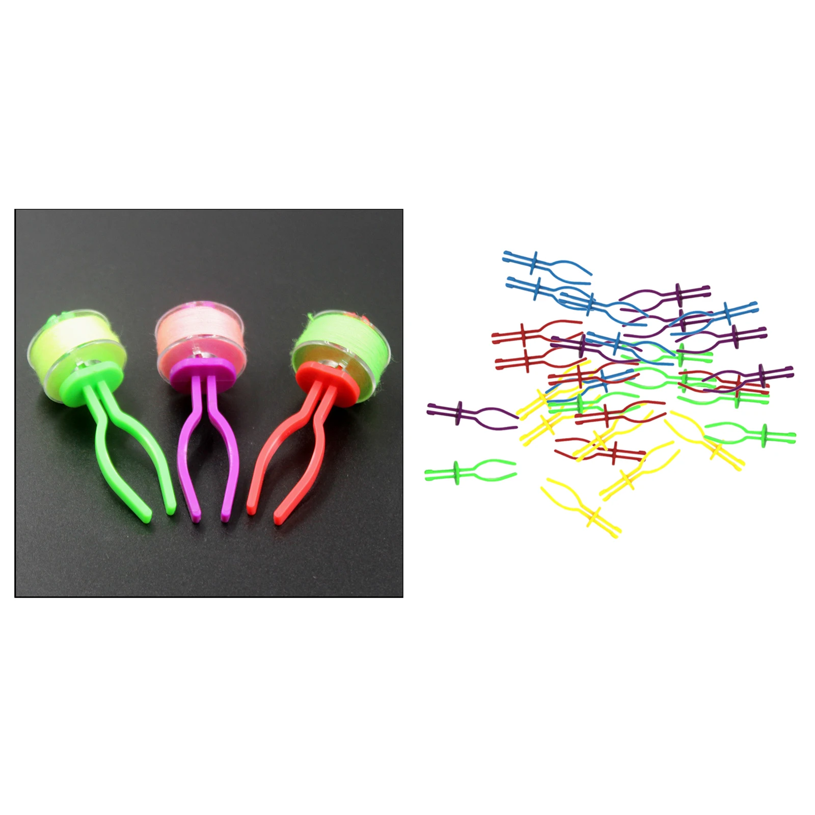 

30x Plastic Bobbin Thread Clips Clamps Thread Spool Clips Sewing Accessories