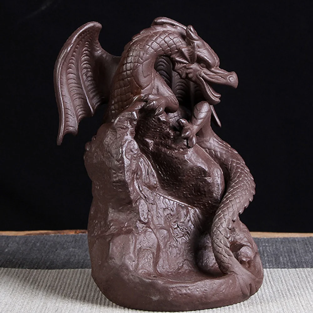 Office Yoga Traditional Incense Burner Holder Craft Desktop Dragon Shape Backflow Relaxing Bedroom Gift Decoration Home | Дом и сад