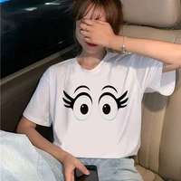 2020 summer big eyes women t shirt printed tshirts casual tops tee harajuku 90s vintage white tshirt female clothing