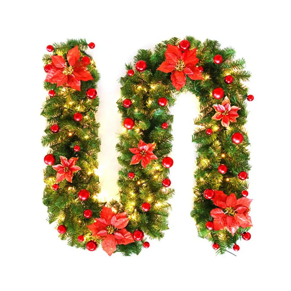 

Christmas Decorations Garland Rattan Decorate Led Lamp Fireplace Stairs Garland Party Accessories Decoration