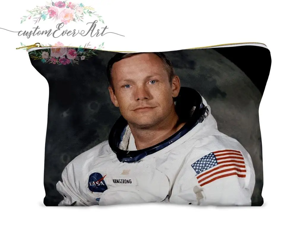 

Neil Armstrong cosmetic bag personalized small makeup bag funny makeup organizer toiletry bag zipper pouch