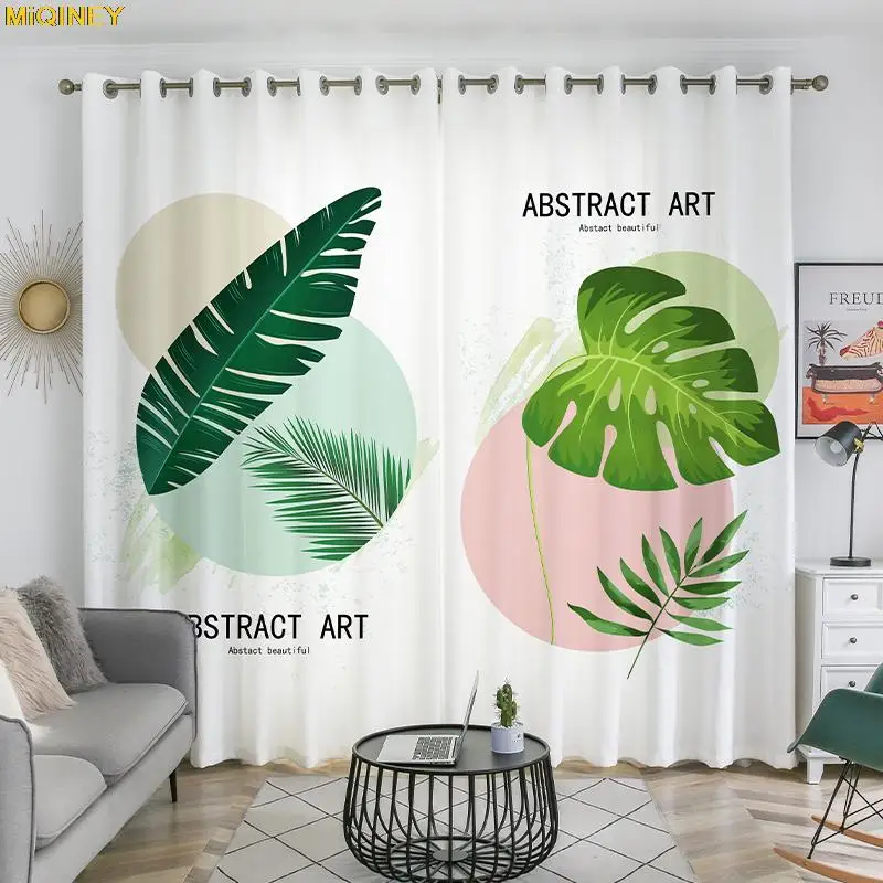 

HD Print Curtains Good Quality Plant Illustration 3d Printing Fancy Window Curtains For The Living Room Ready Made