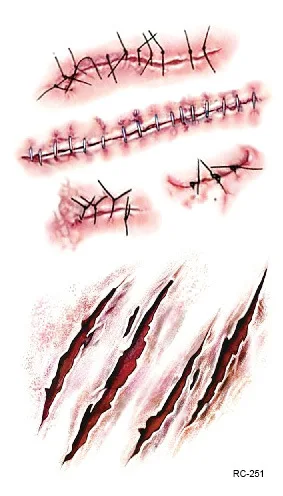 На Хэллоуин-вечеринку страшный Маска Костюм татуировки черепа тыквы паук шрам