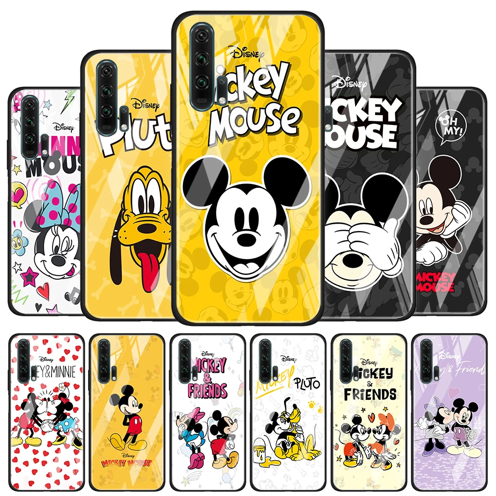 

Lovely Disney Mickey for Honor 30 20 10 9X Pro Plus Lite 8X Huawei Y8P Y6P Y5P Y9 Y7 Y6 2019 Tempered Glass Phone Case