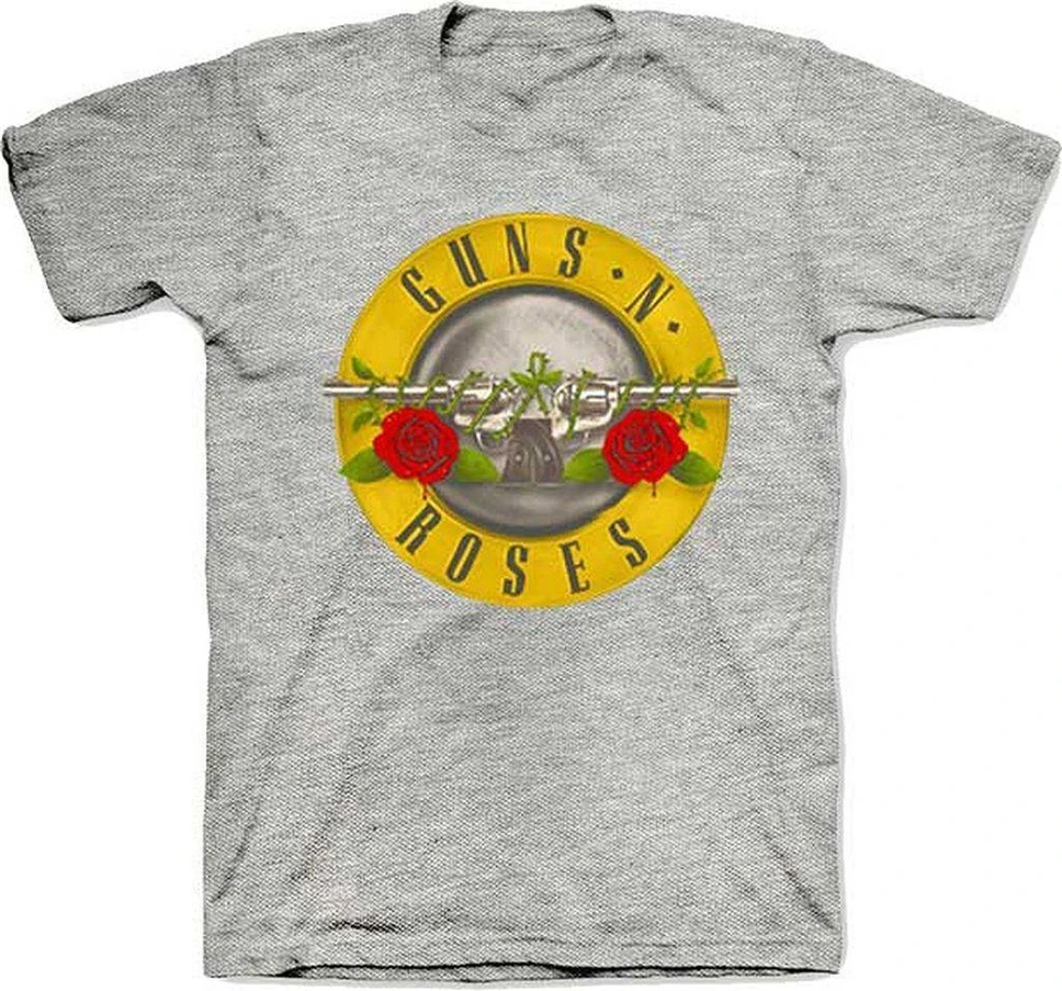 Guns N Roses Bullet Logo On Heather t shirt Sm Md Lg Xl Xxl Новая модная футболка|Мужские футболки| |