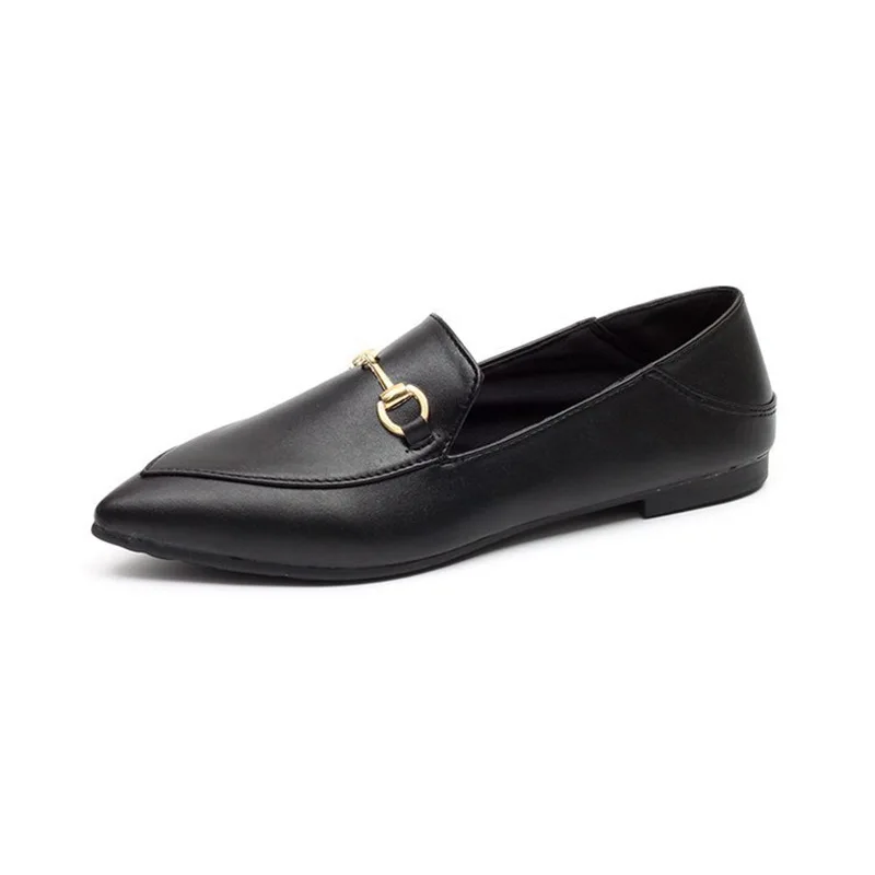 Женские лоферы с металлической пряжкой двухцелевые туфли в стиле ретро 2020 | Обувь