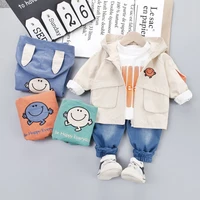 3 pieces baby boy clothes set infant kids zipper jacket t shirt jeans child costume children clothing