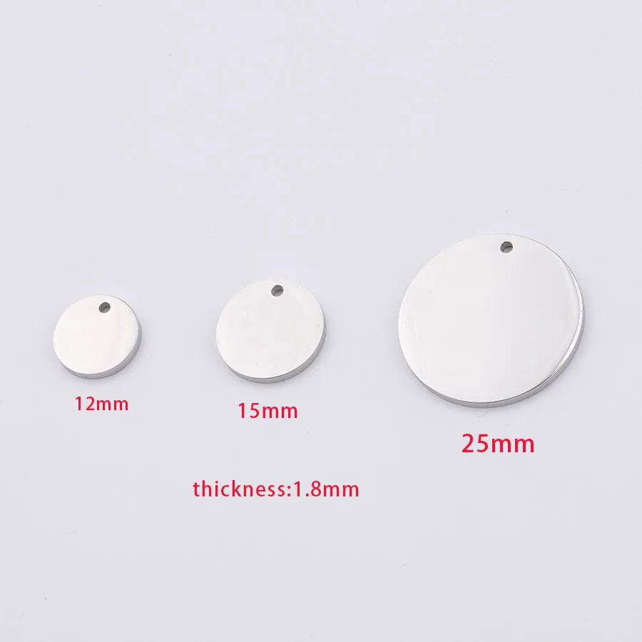 

12/15/25 мм Нержавеющая сталь Пустой круг для изготовления браслета ассорти для изготовления ювелирных изделий, SteeRound металлическая бирка зер...