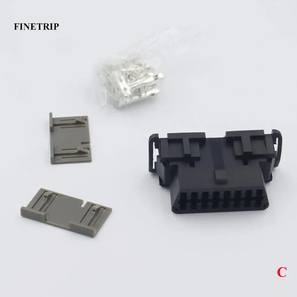 C FINETRIP J1962F интерфейс оболочки DIY 16pin OBD-II разъем автомобиля obd2 гнездовой разъем - Цвет: C